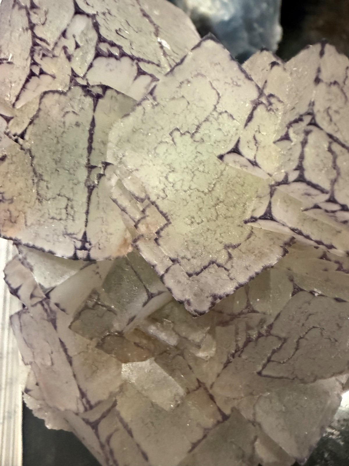 QR Code Flourite Cluster Crystal Purple Green Phantom 596g Guizhou