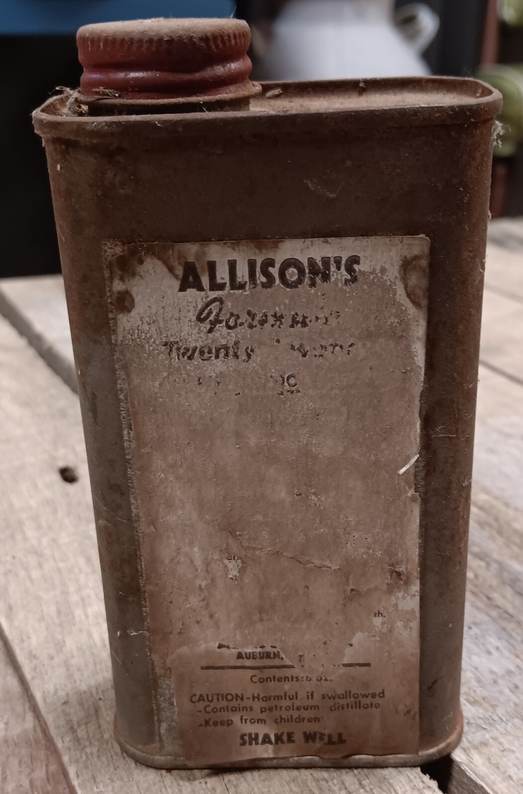 003 Vintage Allison\'s Twenty-Twenty Aircraft WIndow Cleaner Metal Can