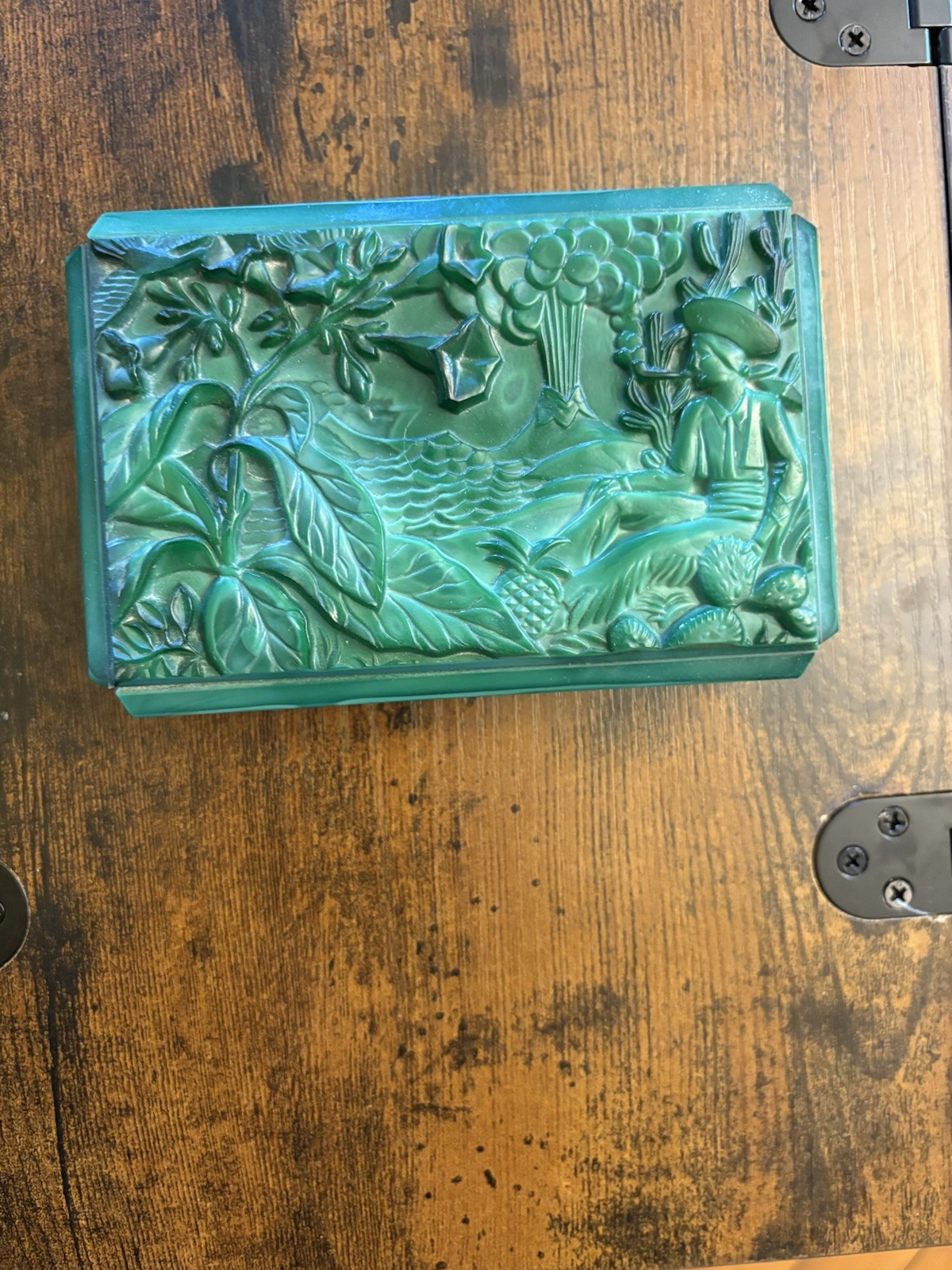 Vintage Malachite Jewelry Box Small, Very Unique.