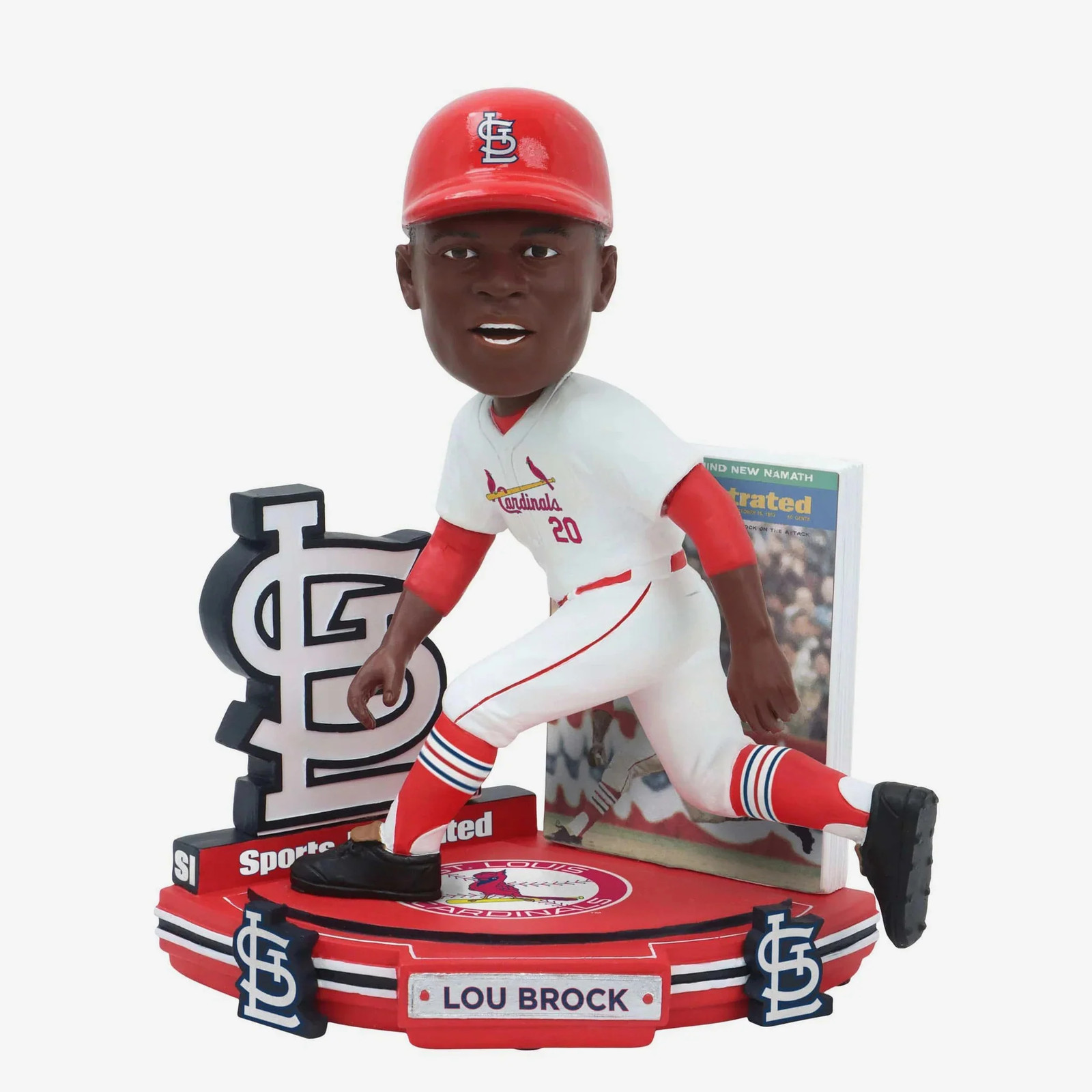 Lou Brock St. Louis Cardinals Sports Illustrated Cover Bobblehead MLB Lou Brock St. Louis Cardinals Sports Illustrated Cover Bobblehead MLB