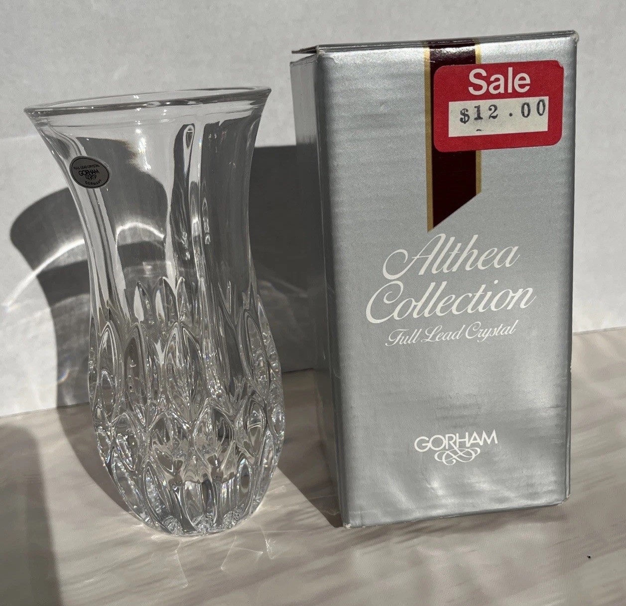 Vintage NIB Full Lead Crystal Vase 5.5” Althea Item C177 Made In Germany 1980s