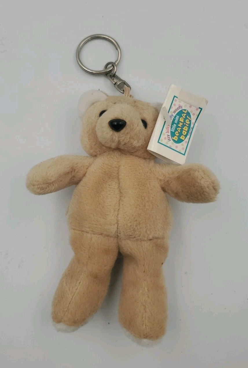 Vintage 1996 Kellytoy Beanpal Babies Bear Keychain Mini Plush NWT 90s Toy