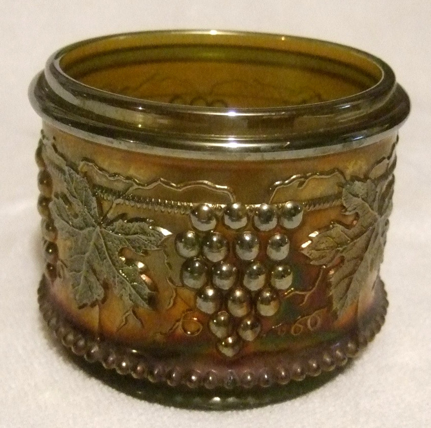 Carnival Glass Jar Northwood Grapes Design Carnival Glass Jar Northwood Grapes Design