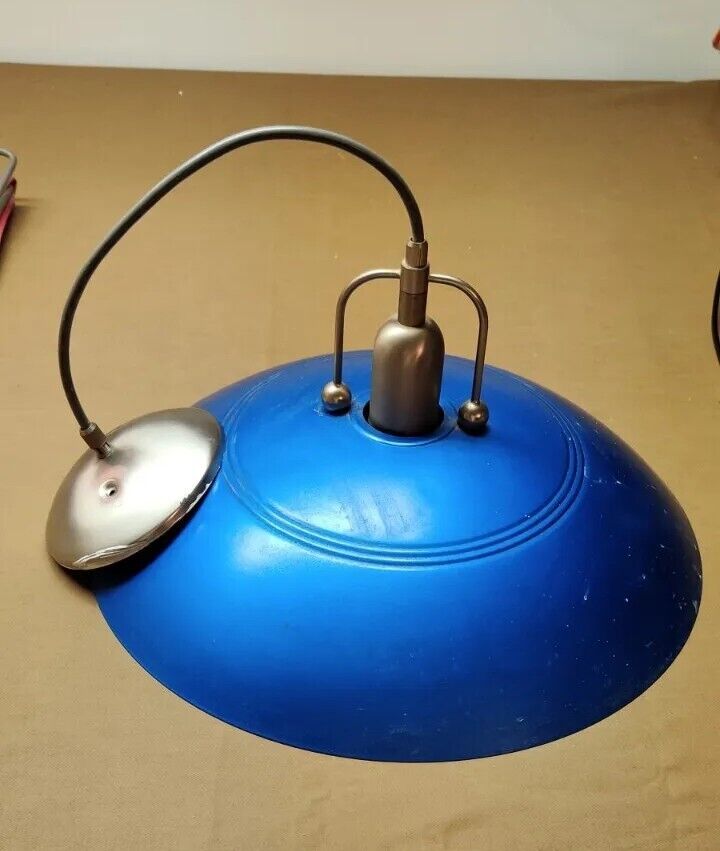 VTG Mid Century Modern Space Age UFO Flying Saucer Hanging Swag Lamp 1960's 
