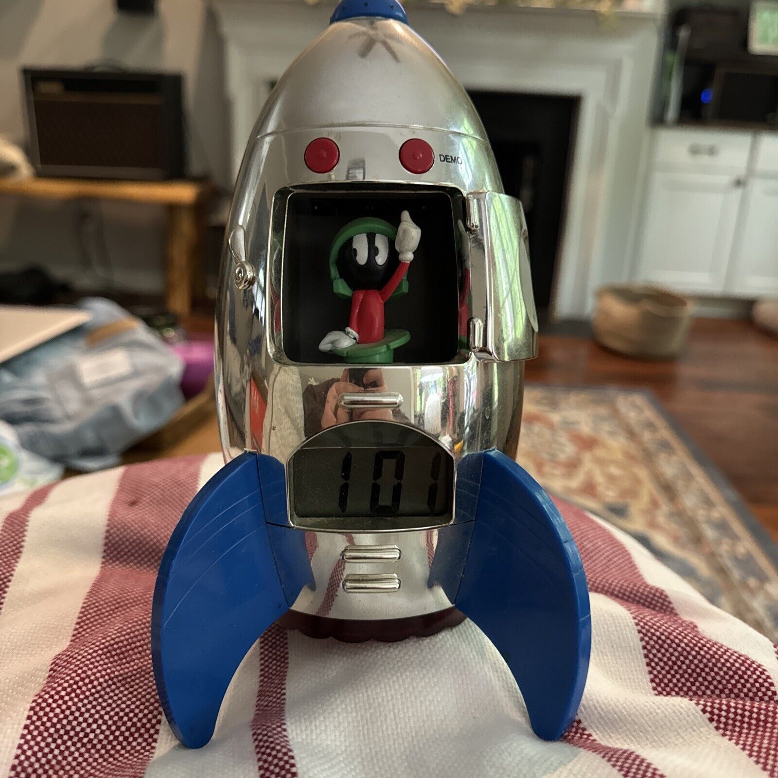 VINTAGE Marvin The Martian Sound Alarm Clock Spaceship 2000 Looney Tunes - Works