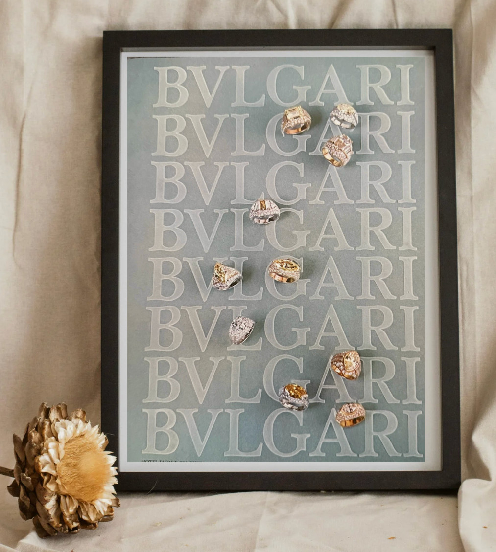 1978 BVLGARI Jewelry Vintage Magazine Print Ad Italian Luxury Rings Bulgari