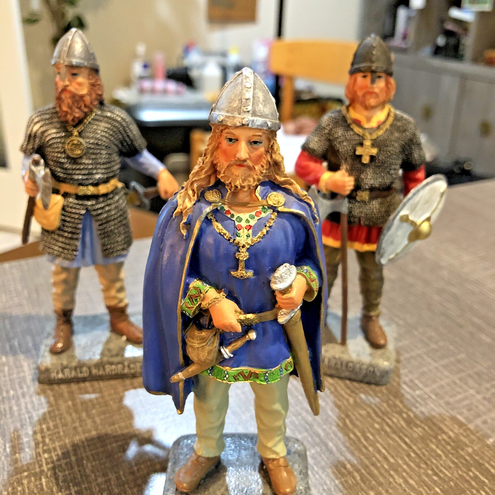 Military Viking 3 Figurines Harfagre Hardrade Haraldsson Norway Retro  No Box