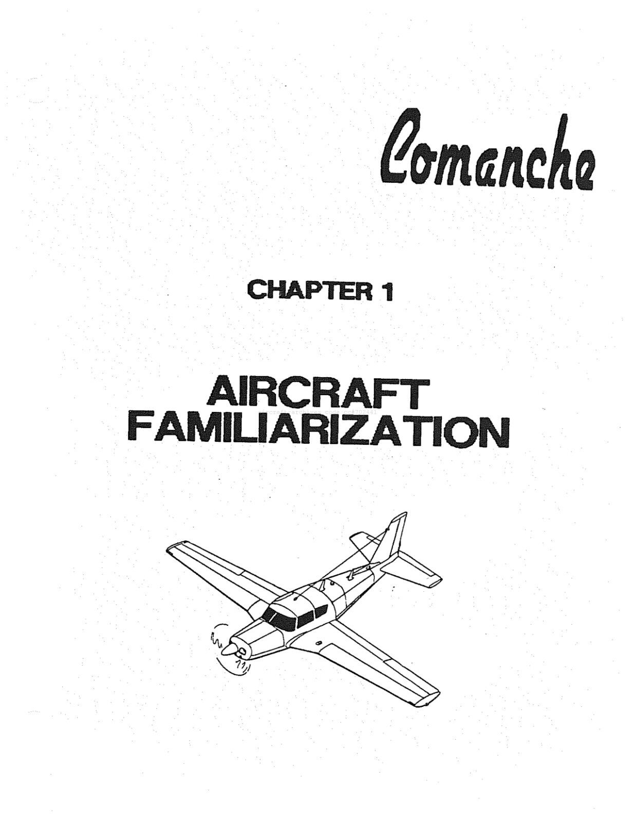 Piper Pa-24 Comanche Training Flight Manual & Plan Views  PDF Historic Archive