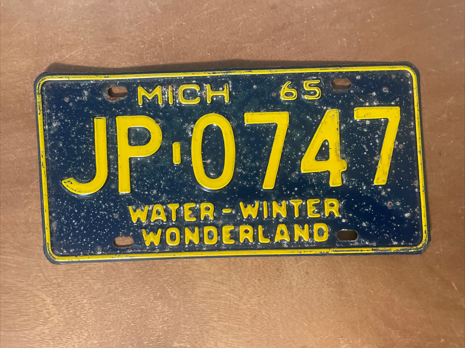 1965 Michigan License Plate # JP-0747