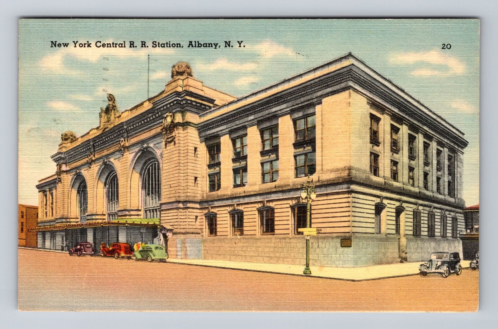 Albany NY-New York, New York Central Railroad Station Vintage Postcard