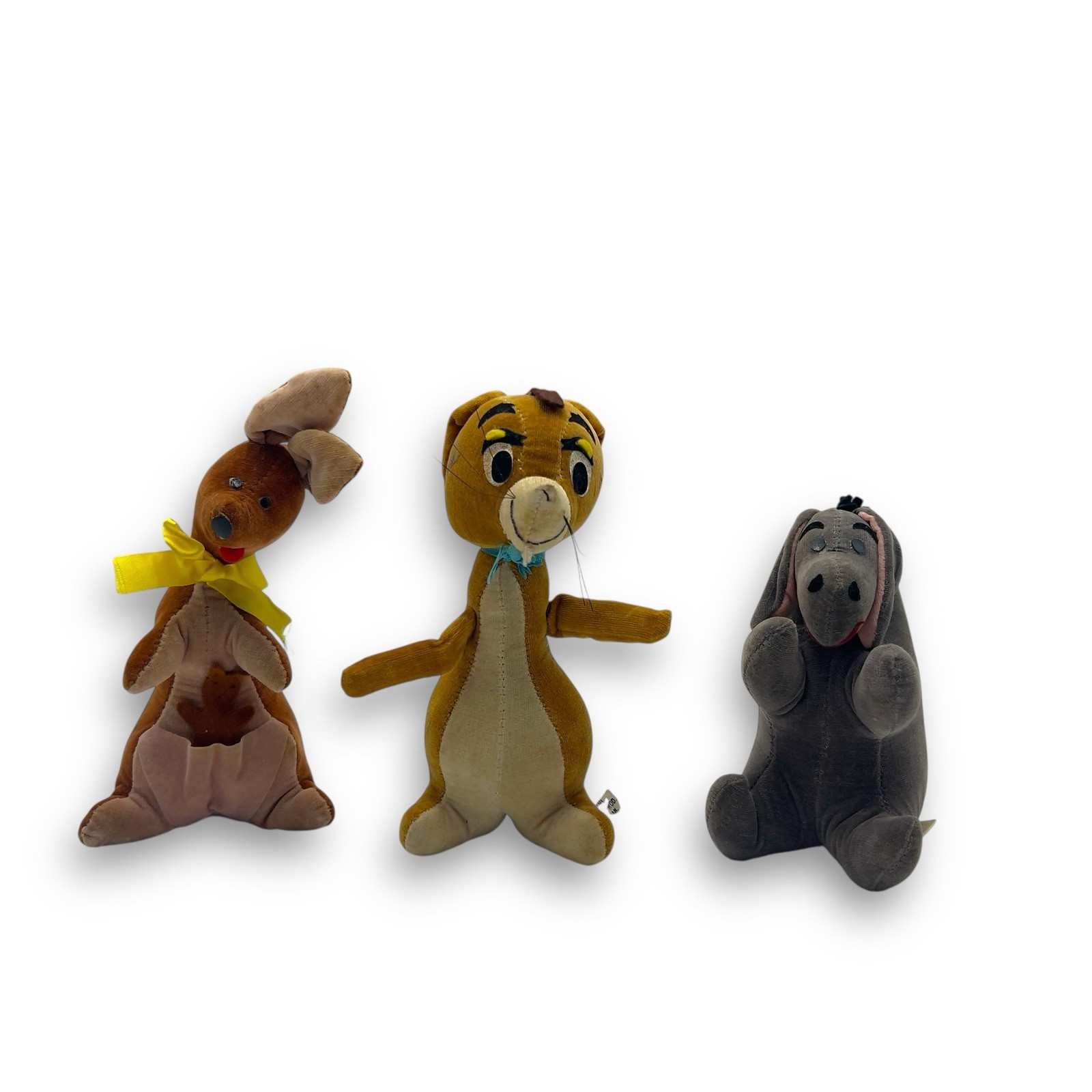VTG 1966 GUND Winnie the Pooh Velveteen Character Toys Eeyore Kanga Rabbit