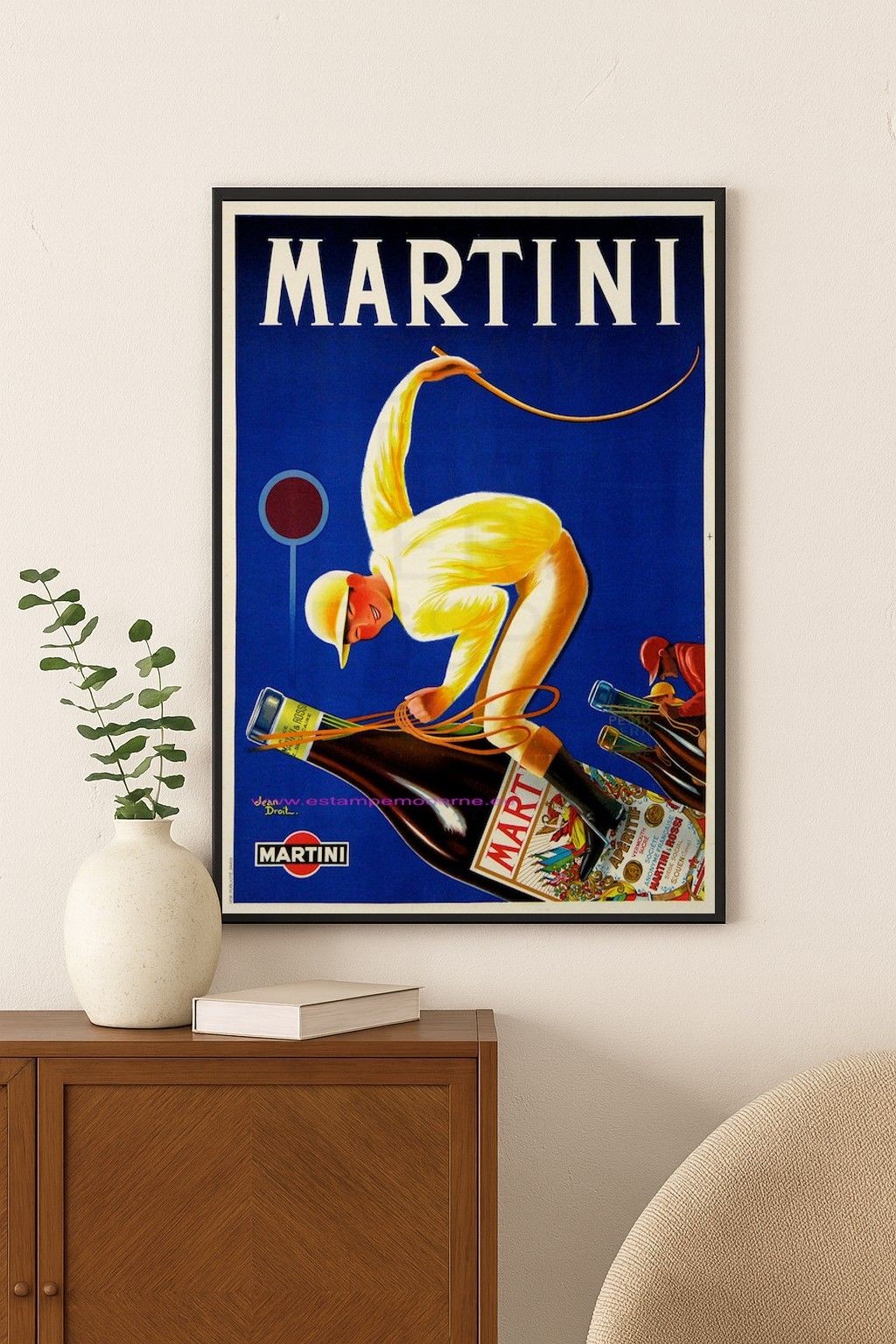 🎨 Vintage c1930s Martini Ad Poster - Jean Droit - 24x32” 🍸