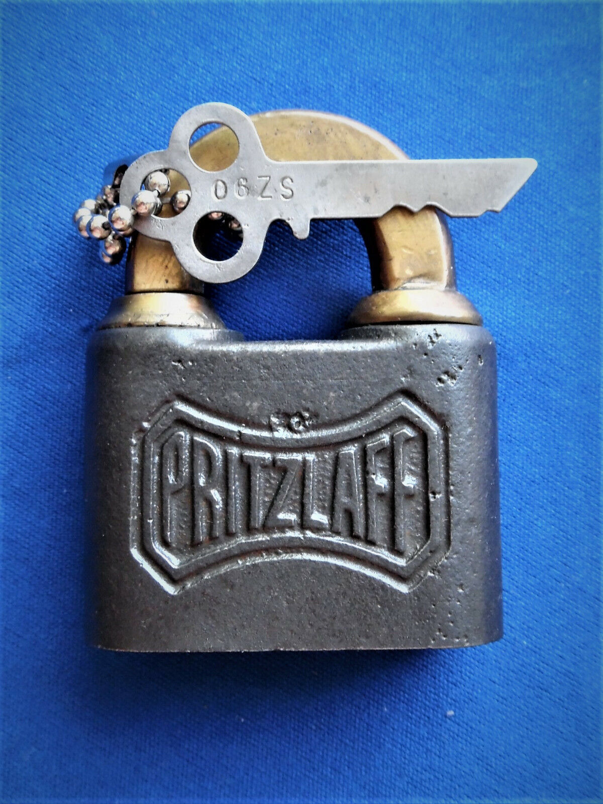 antique vintage PRITZLAFF pin tumbler tools  machinery plates padlock lock w key
