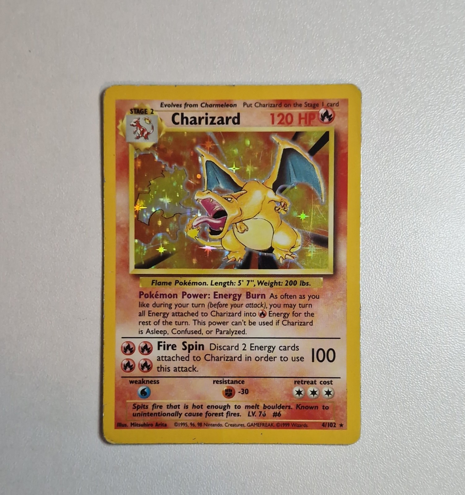 Pokemon TCG Charizard Base Set Holo 4/102 Rare WOTC 1999 Vintage