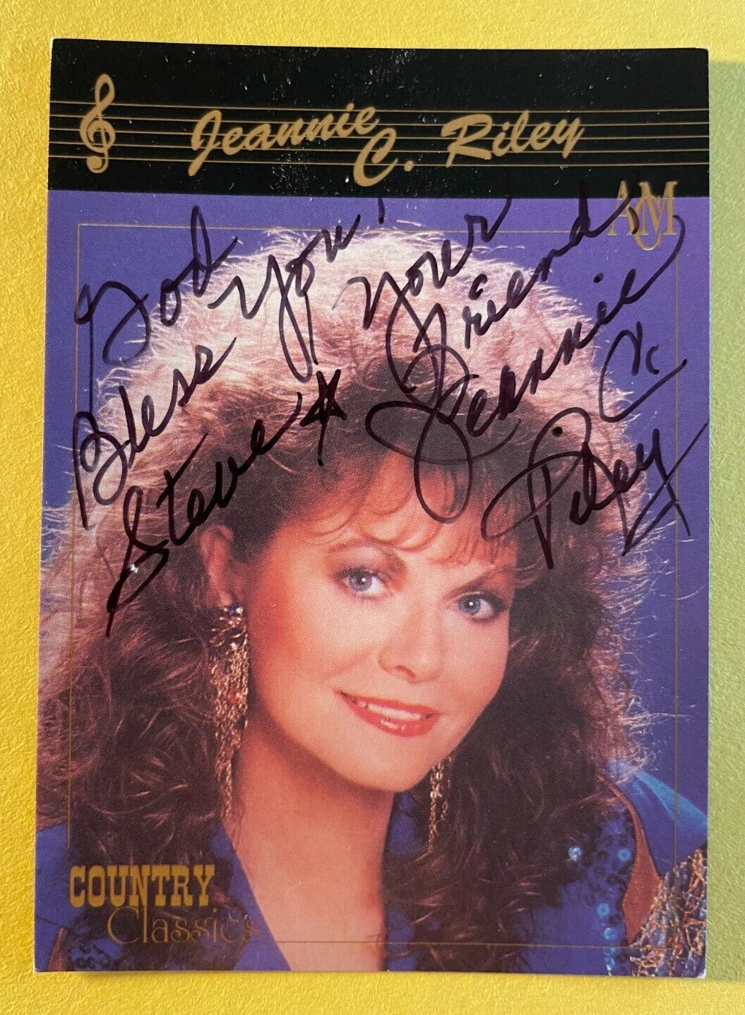 SIGNED JEANNIE C. RILEY AUTOGRAPHED COUNTRY CLASSICS TRADING CARD