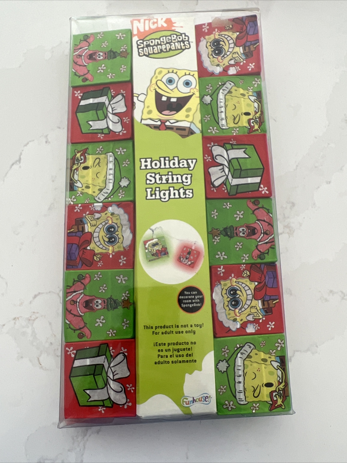SpongeBob Squarepants 12 String Lights Set Holiday Christmas New In Package