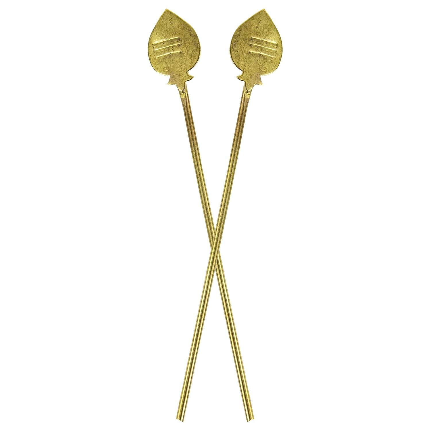 Golden Brass Lord Murugan Vel Murgan Idol for Pooja Brass vel (Set of 2 pcs)