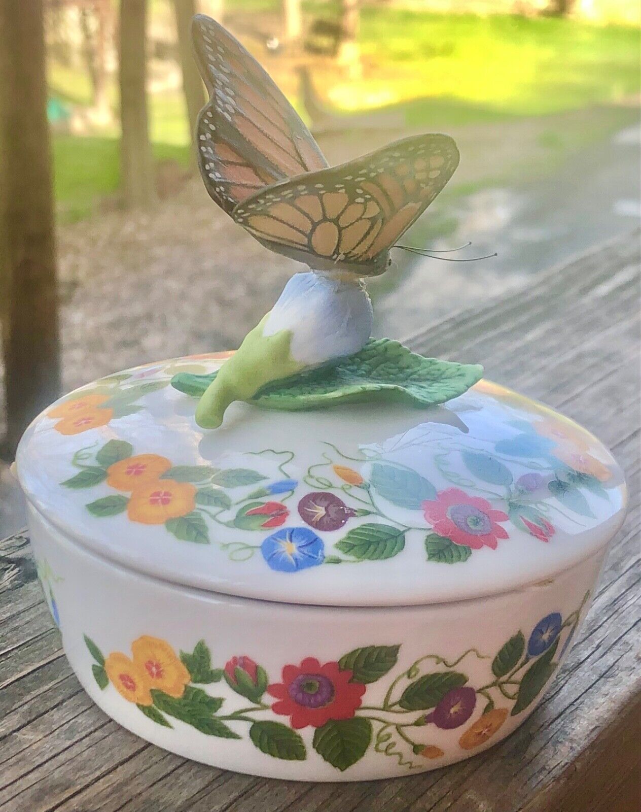 Vintage Lenox Butterfly Music Box Monarch - 1994 - Fine Porcelain Refurbished