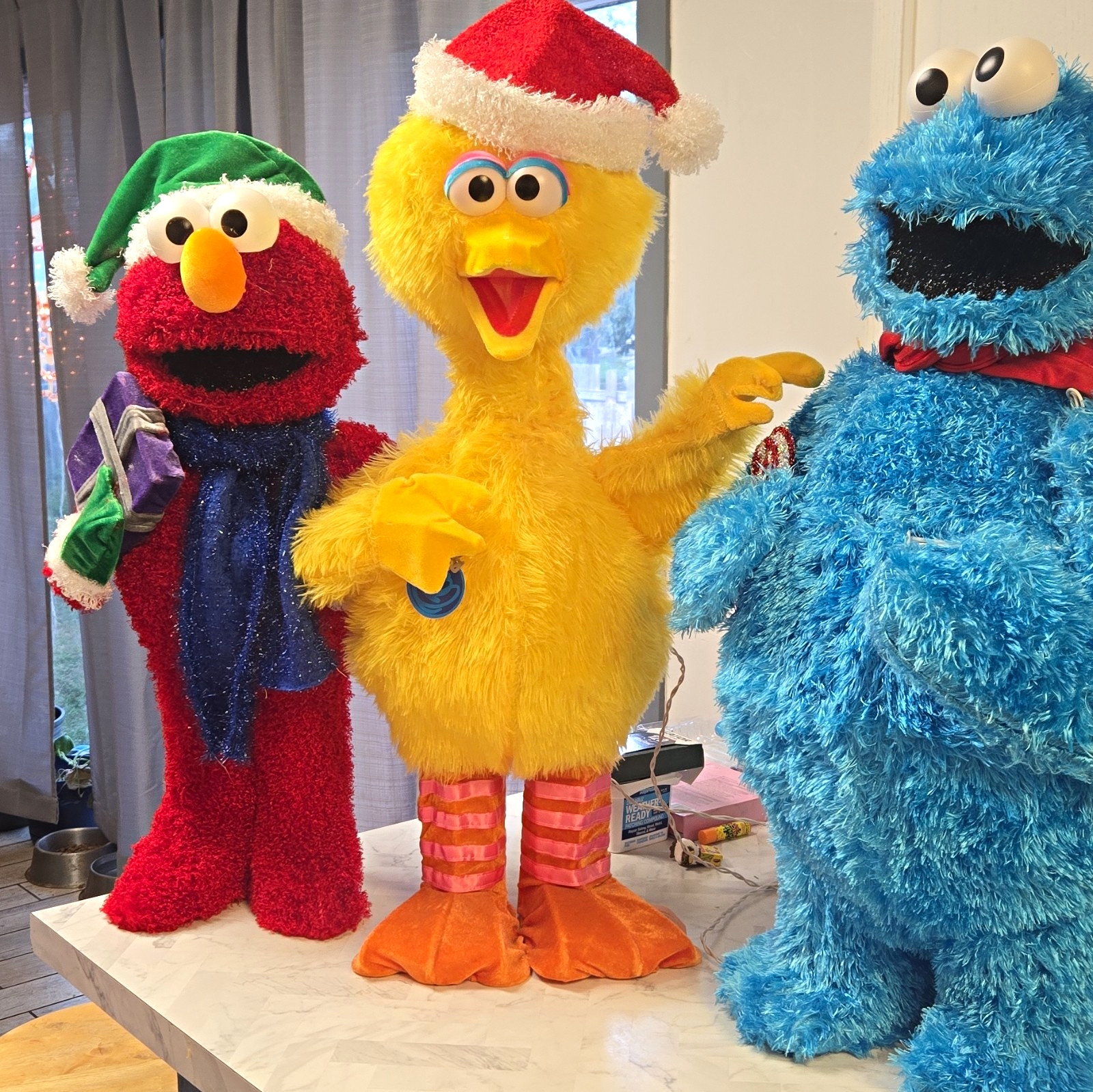 Sesame Street Elmo Big Bird Cookie Monster Christmas 32 Inch Light Up