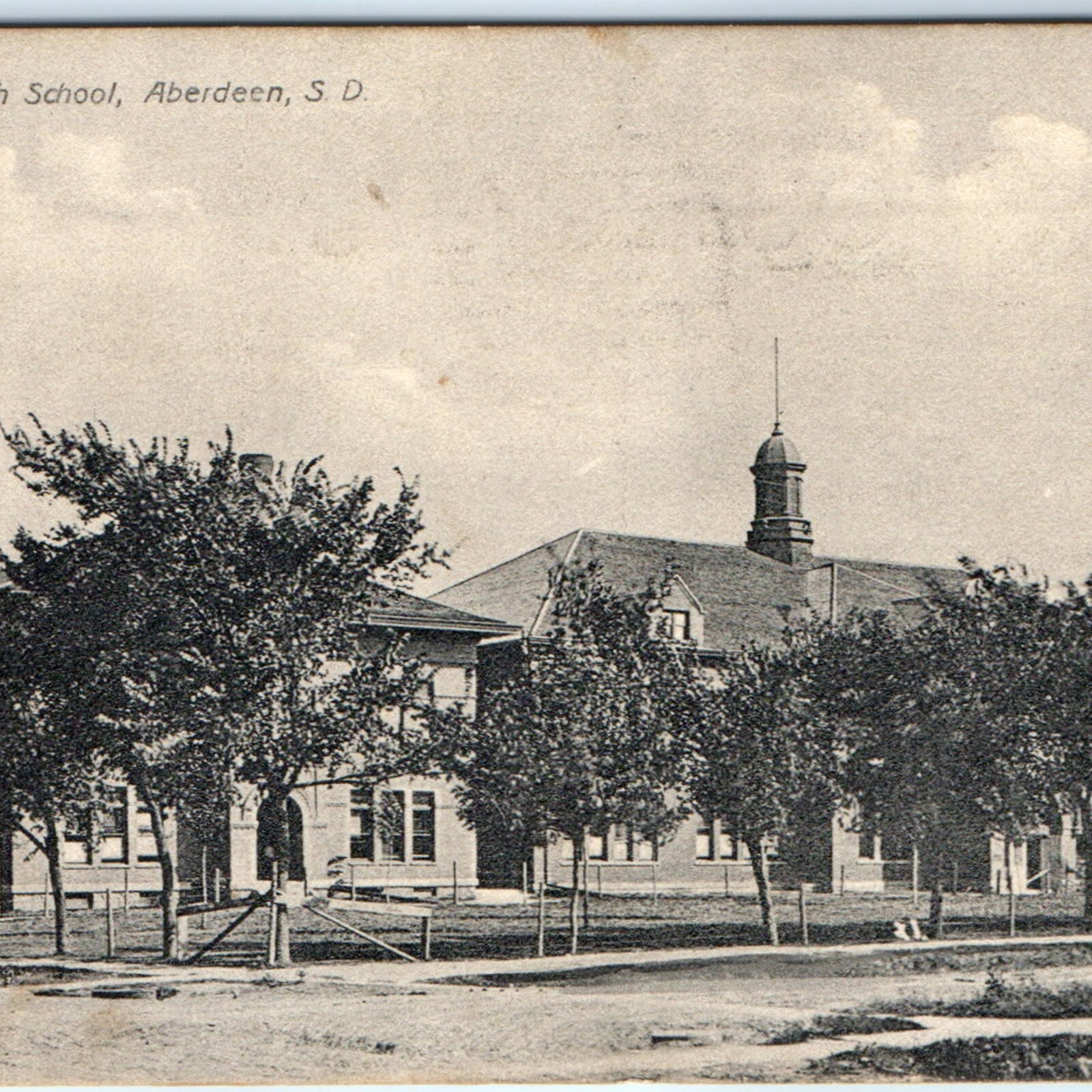 c1910s Aberdeen, SD Washington High School Postcard Griffis Drug Co Germany
