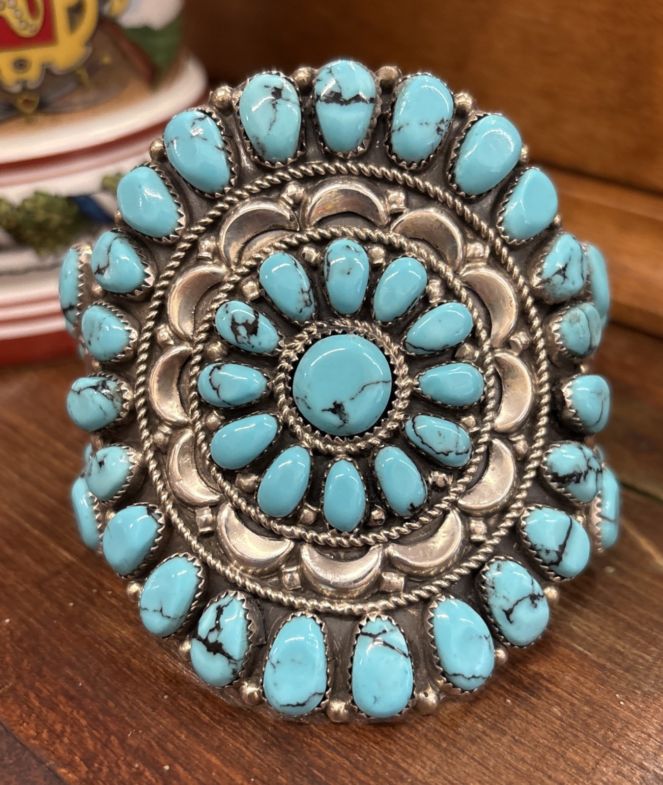 Vintage Native American Turquoise Bracelet Sterling Silver Navajo OLD PAWN