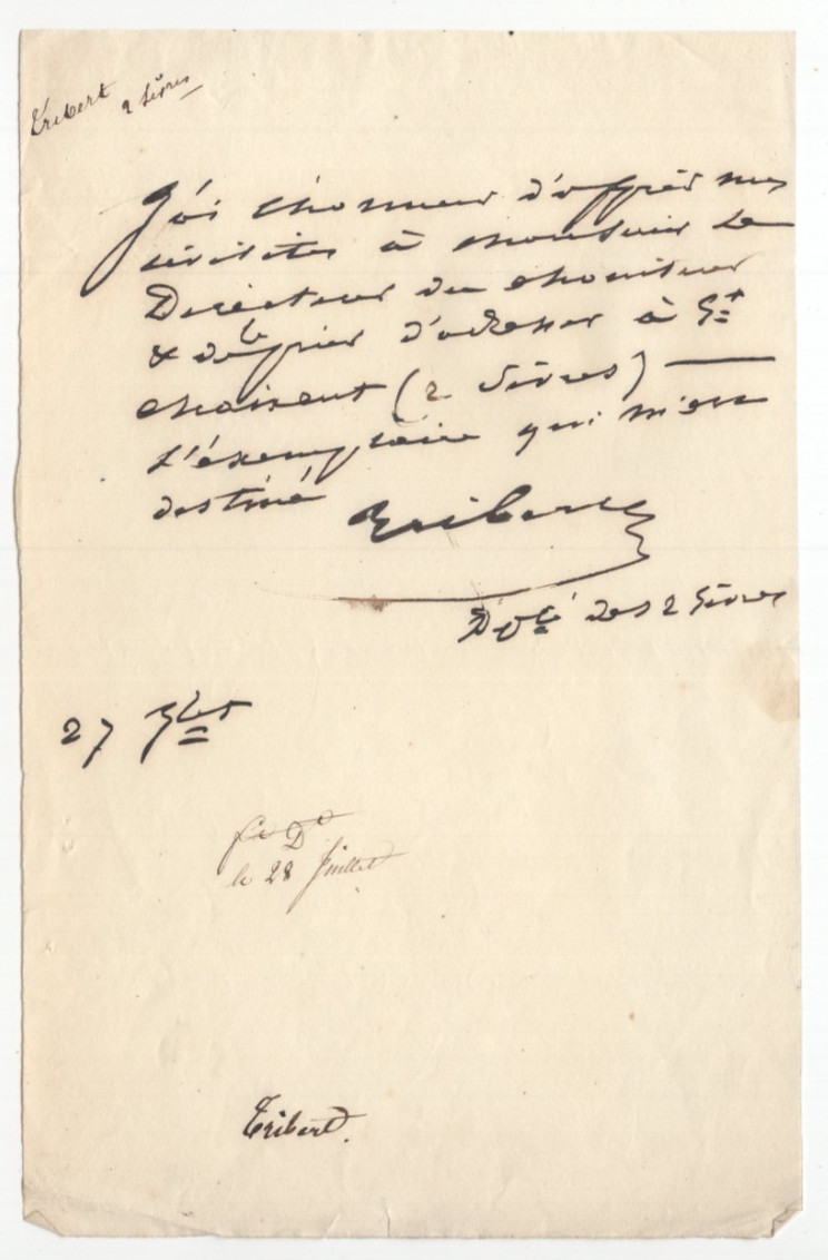 Louis Pierre d'Hubert (1780-1848) Signed Letter / Autographed French Politician