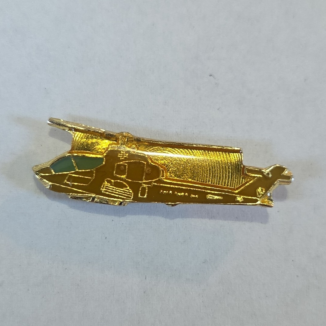 Vintage AH-1G Military Helicopter Aircraft Gold Tone Enamel Lapel Pin Pinback