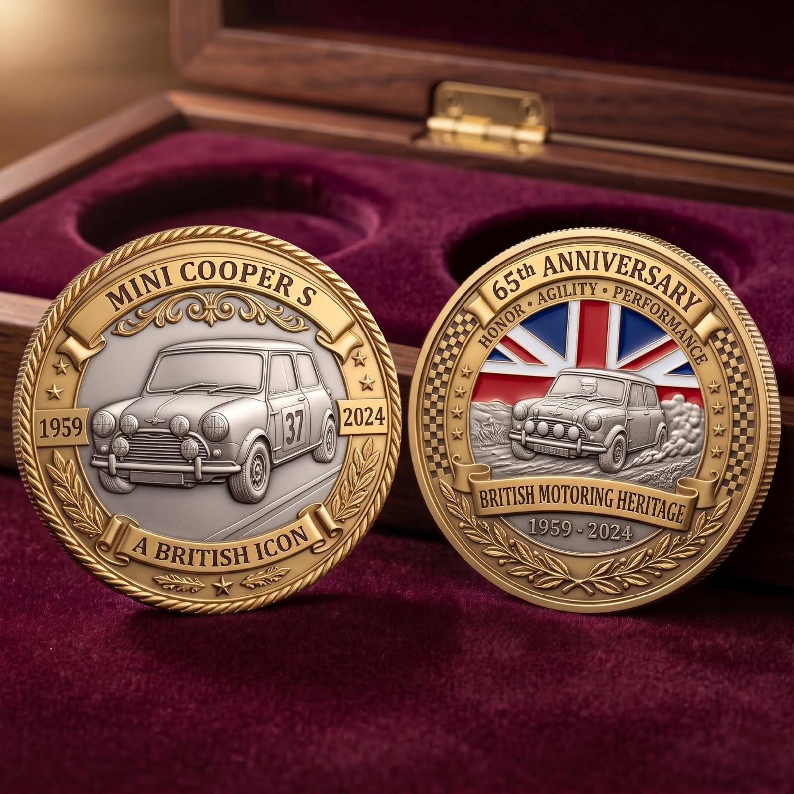 Mini Cooper S 1959-2024 65th Anniversary Commemorative Coin British Car Gift