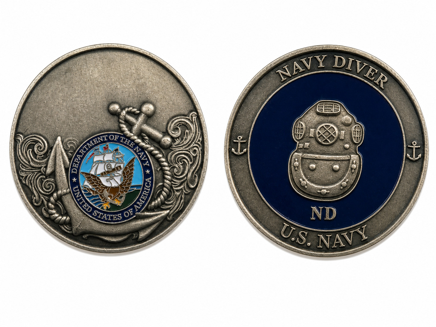 US Navy Navy Diver: SCUBA Diver Department of the USN ND Naval Challenge Coin