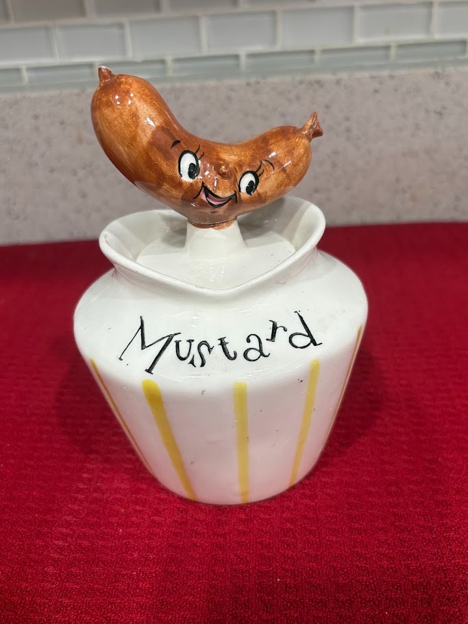 Exceptionally Rare Vintage Lefton Mustard Pixieware Hot Dog Spoon