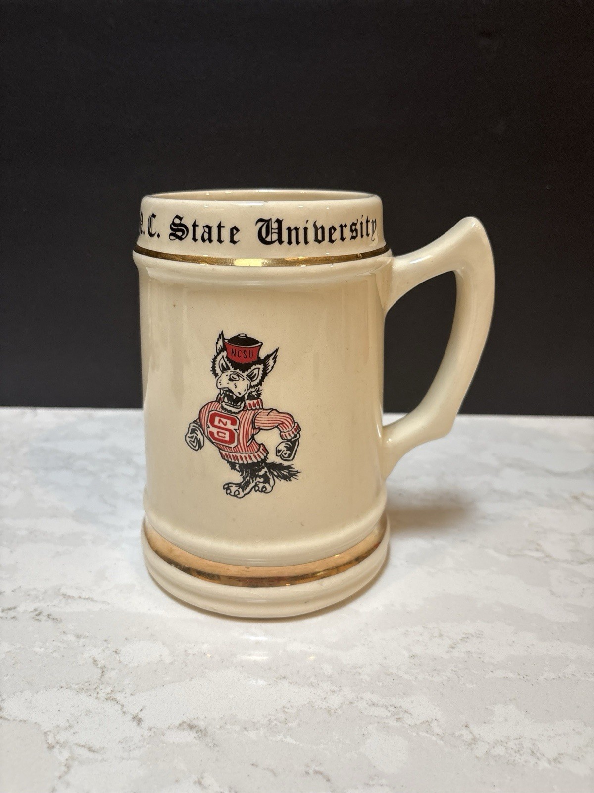 Vintage N.C. State University Wolfpack Ceramic Stein