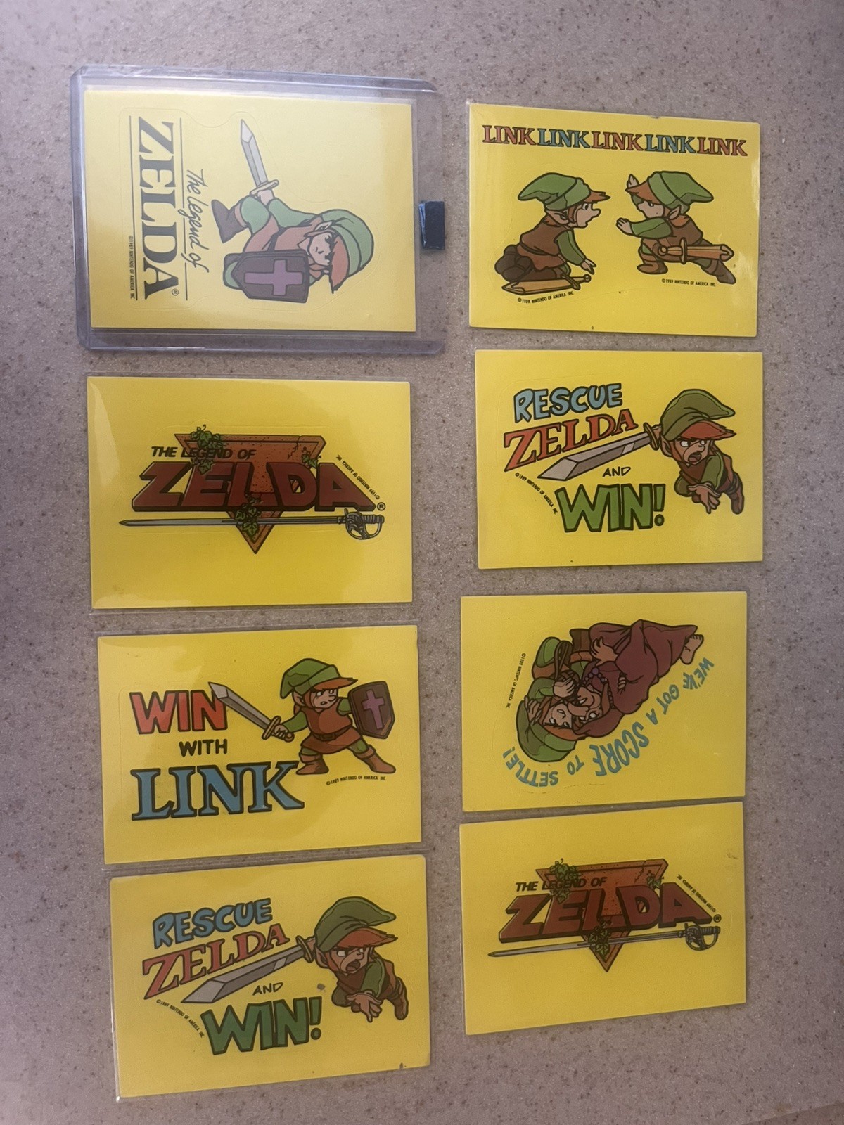 1989 Nintendo The Legend of zelda lot of 8 cards with number 5 rookie 