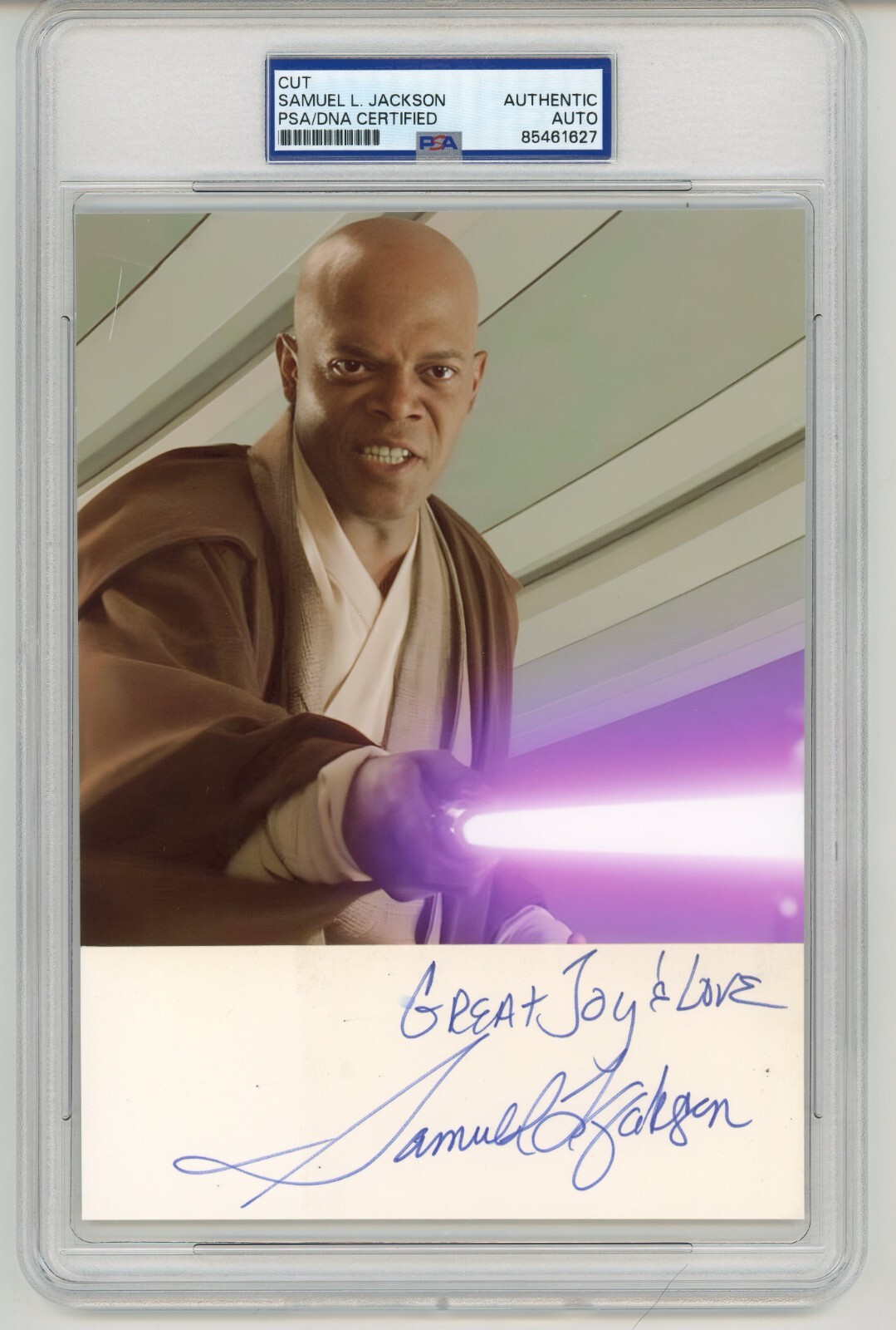 Samuel L. Jackson ~ Signed Autographed Jedi Master Mace Windu Star Wars~ PSA DNA