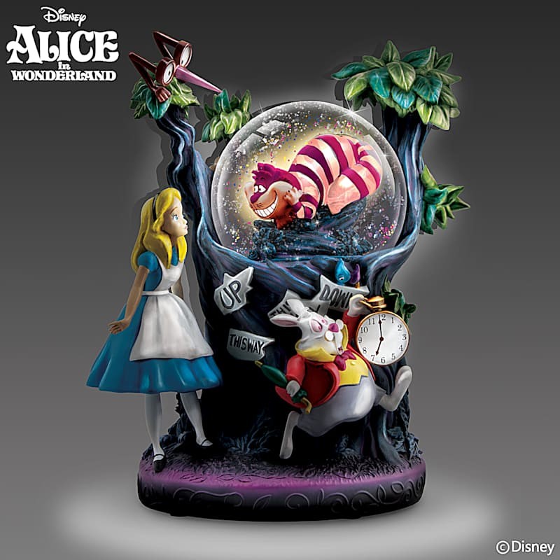 Disney Alice In Wonderland Illuminated Musical Glitter Globe