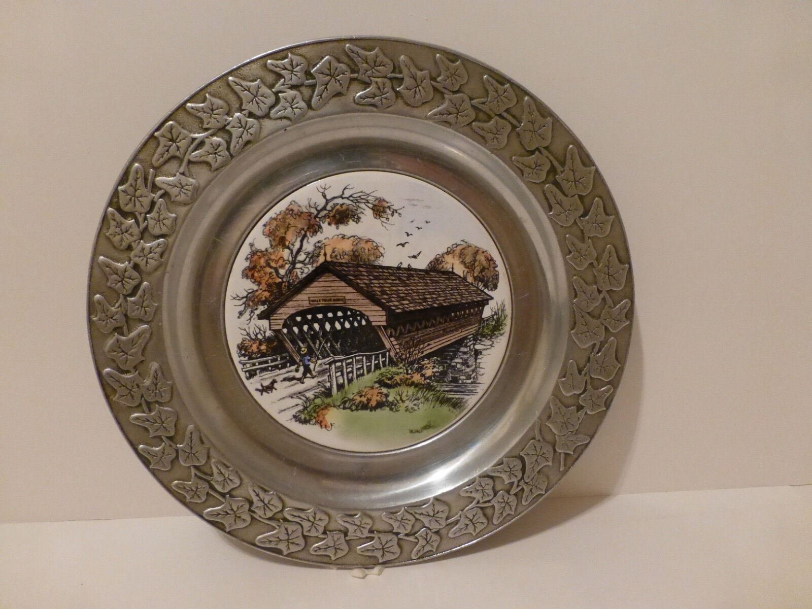 Wilton Columbia Metal Plate Covered Bridge Tile   (LM