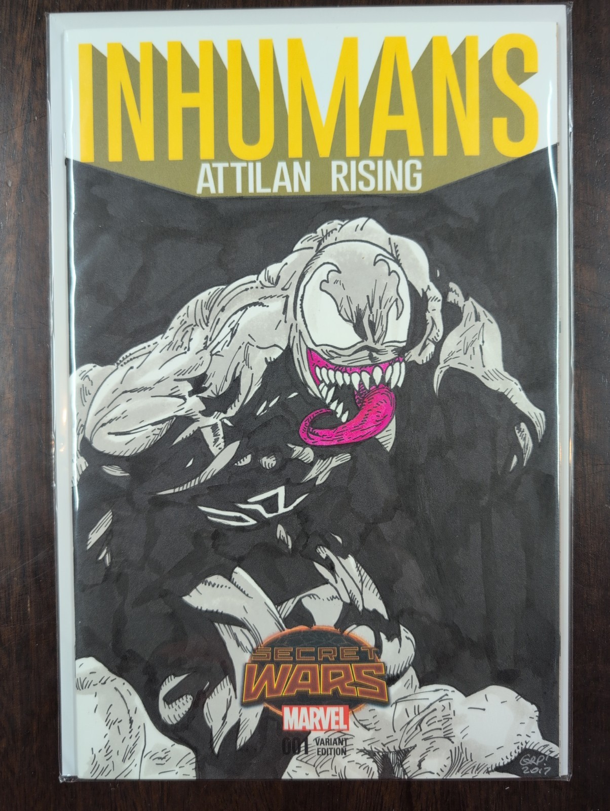 Inhumans Attilan Rising #1 (2015) Sketch Cover Full cover art by Gary Parkin
