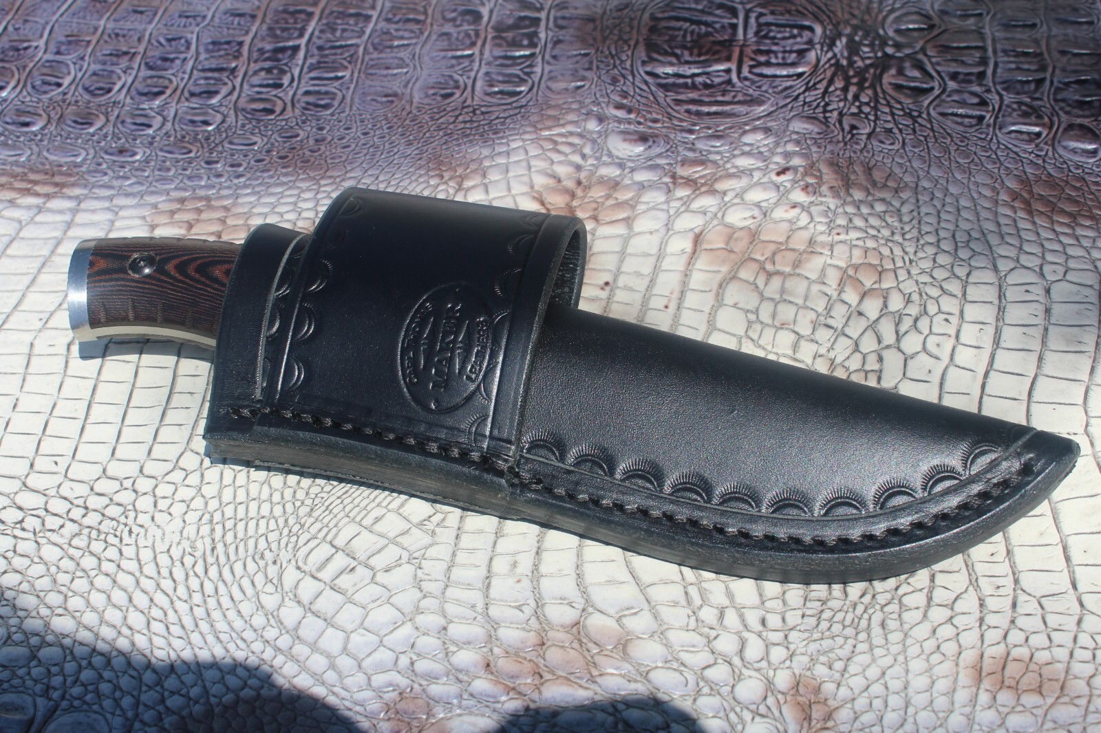 Custom Leather Knife Sheath That Fits a Buck Selkirk 863 Knife . Sheath Only
