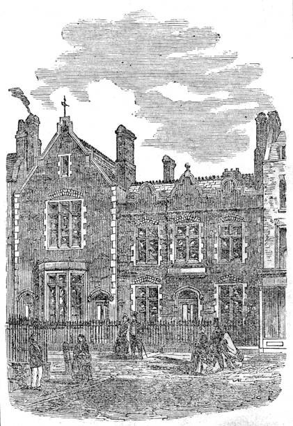 Middlesex Society\'s New Schools St George in East London 1862 The - Old Photo