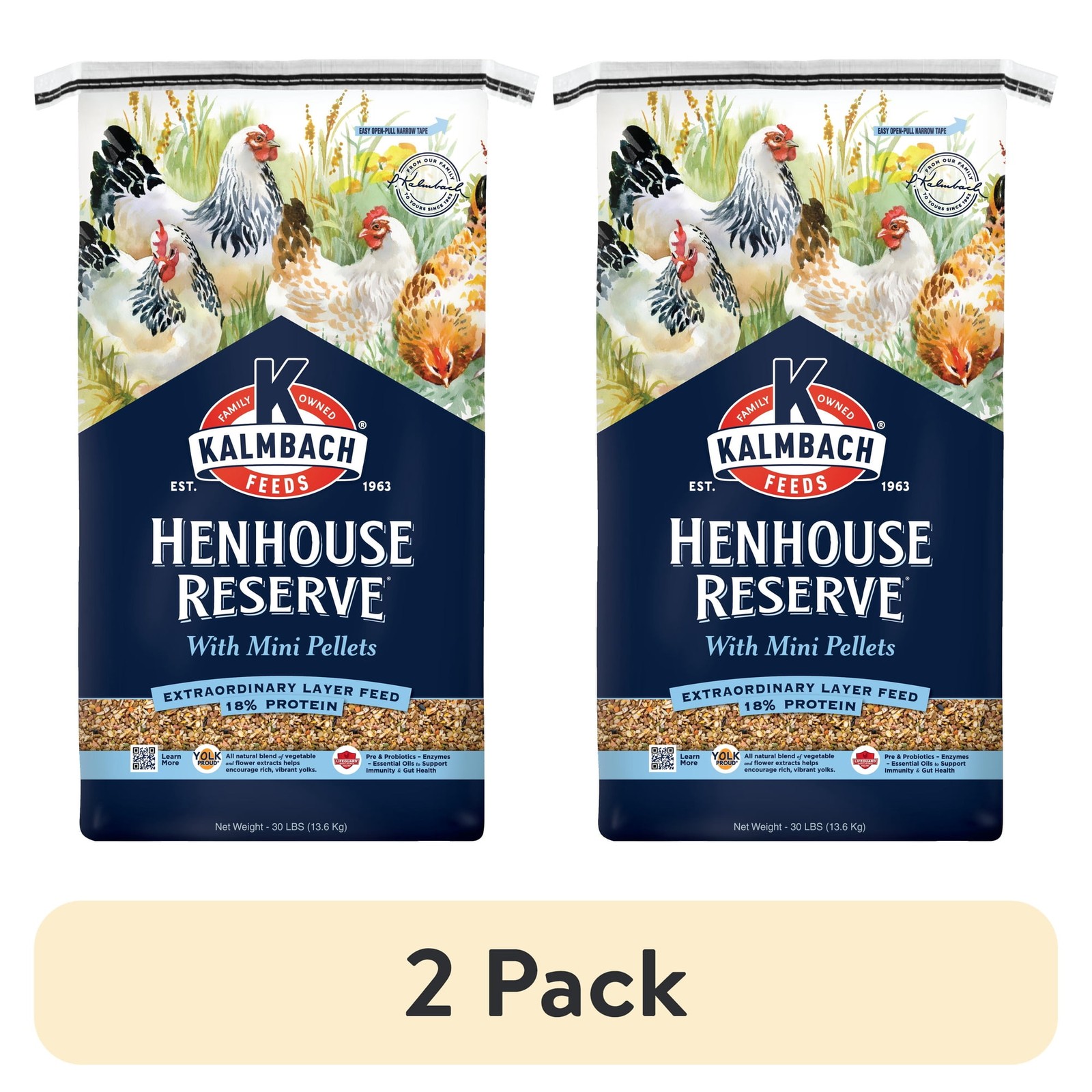 (2 pack) Kalmbach Feeds 18% Henhouse Reserve Extraordinary Whole Grain Layer Fee