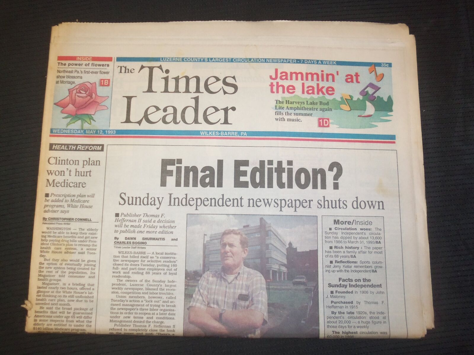 1993 MAY 12 WILKES-BARRE TIMES LEADER -CLINTON PLAN WON'T HURT MEDICARE- NP 7546