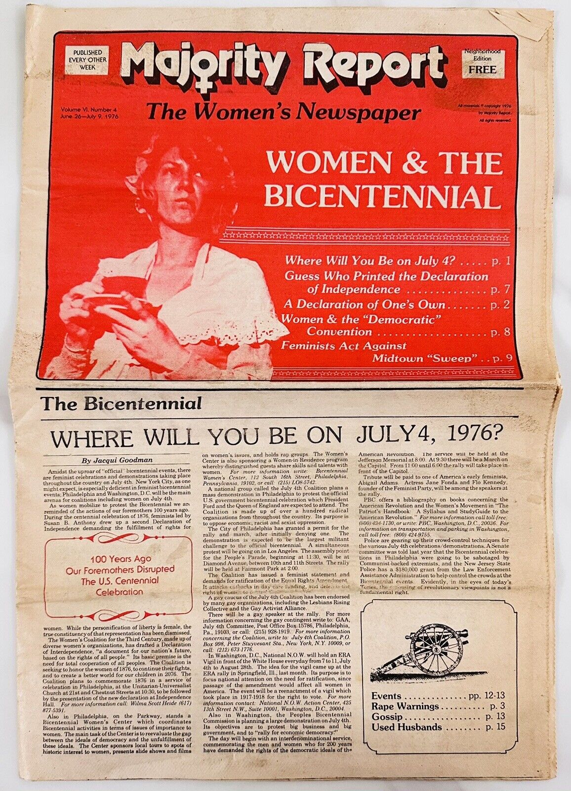 Majority Report The Women’s Newspaper ERA Feminism June 26-July 9, 1976
