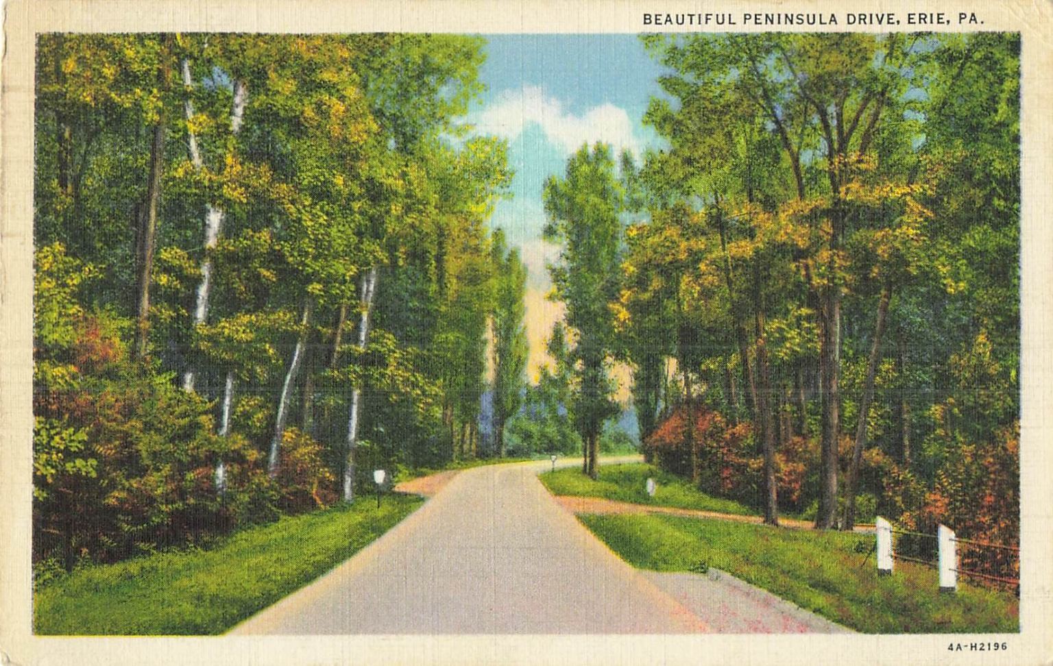 Beautiful Peninsula Drive Erie PA Vintage Linen Postcard 1939 Curt Teich Beautiful Peninsula Drive Erie PA Vintage Linen Postcard 1939 Curt Teich