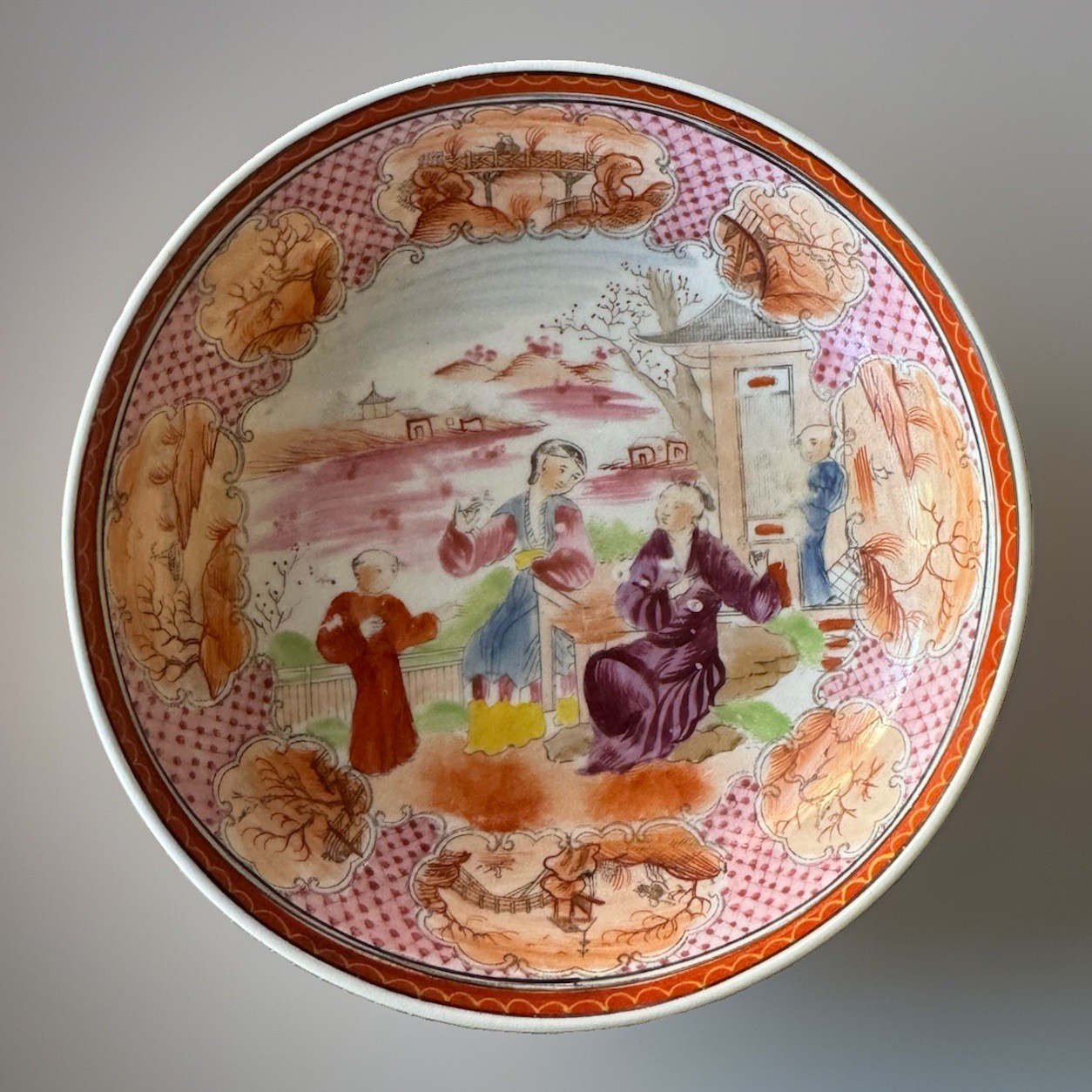 Early Miles Mason Antique Porcelain Bowl - Boy at Door Pattern, circa 1805