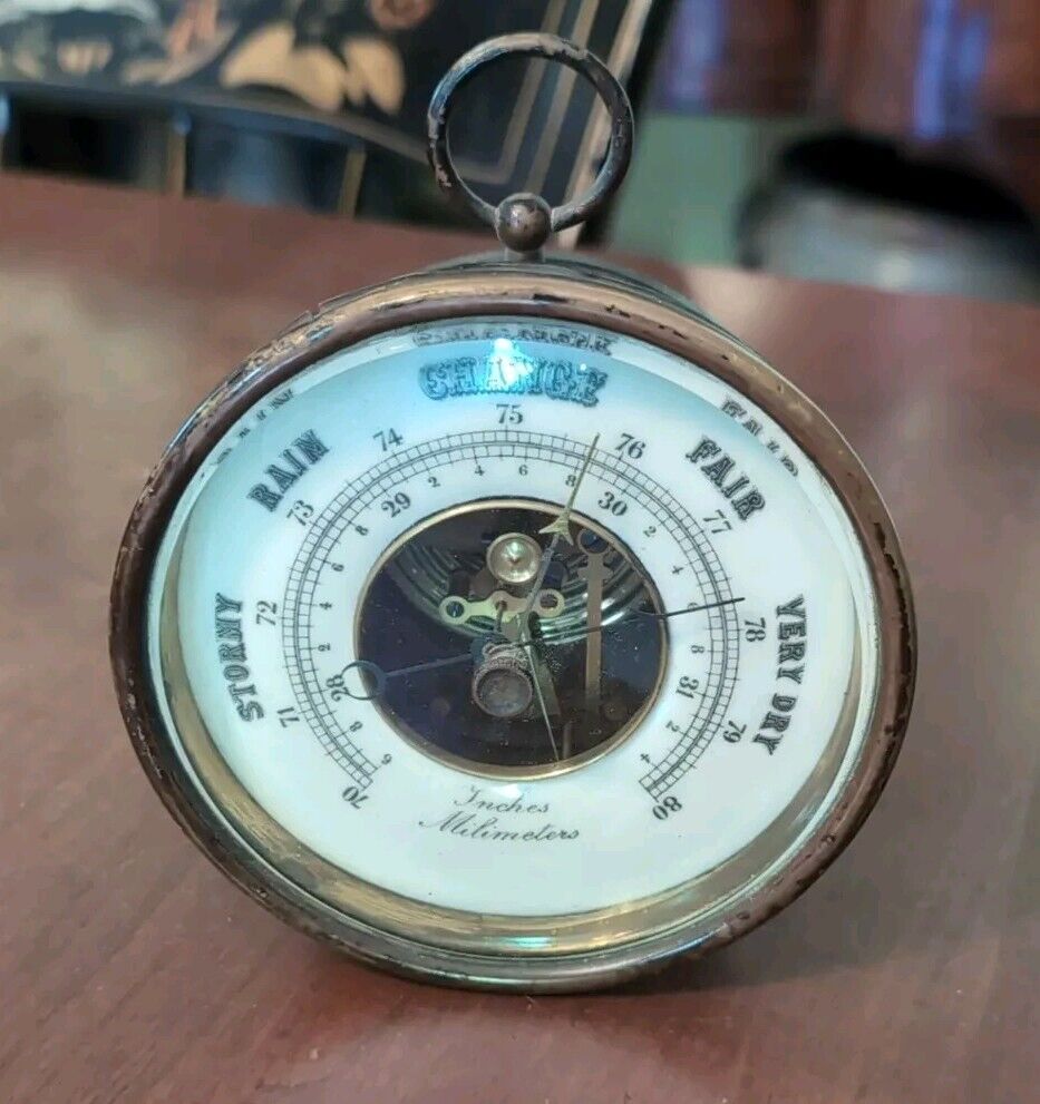 Barometer Weather Station Antique American Desktop