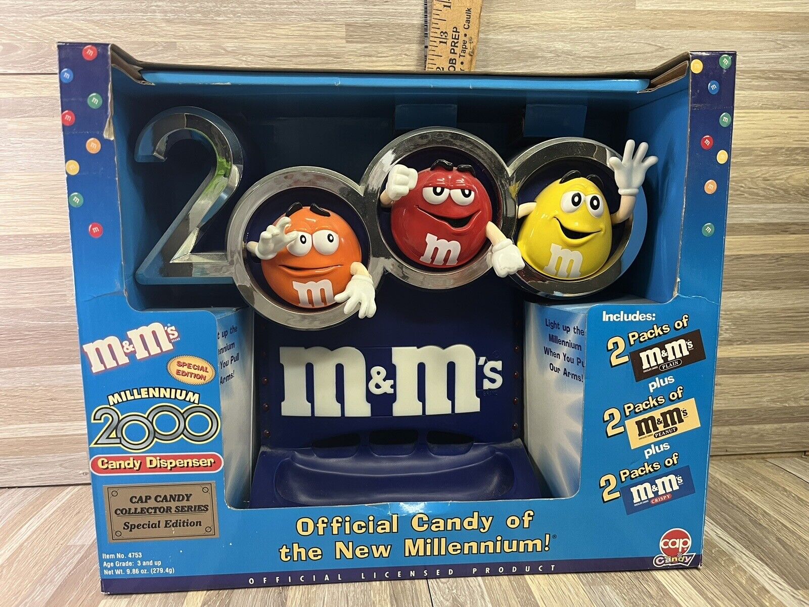 M&M\'s Millenium 2000 Candy Dispenser Open Box