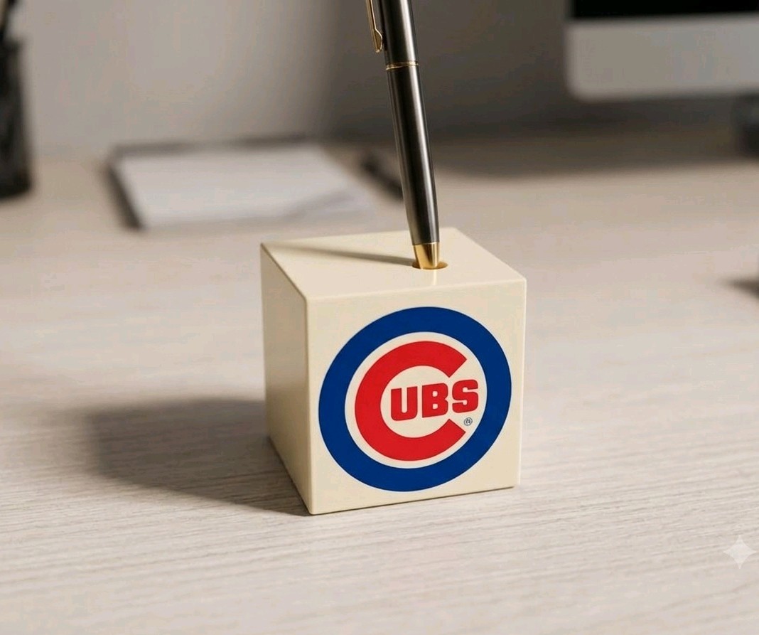 Vintage Chicago Cubs Weighted Desk Pen Holder Paperweight Base MLB Baseball Vintage Chicago Cubs Weighted Desk Pen Holder Paperweight Base MLB Baseball