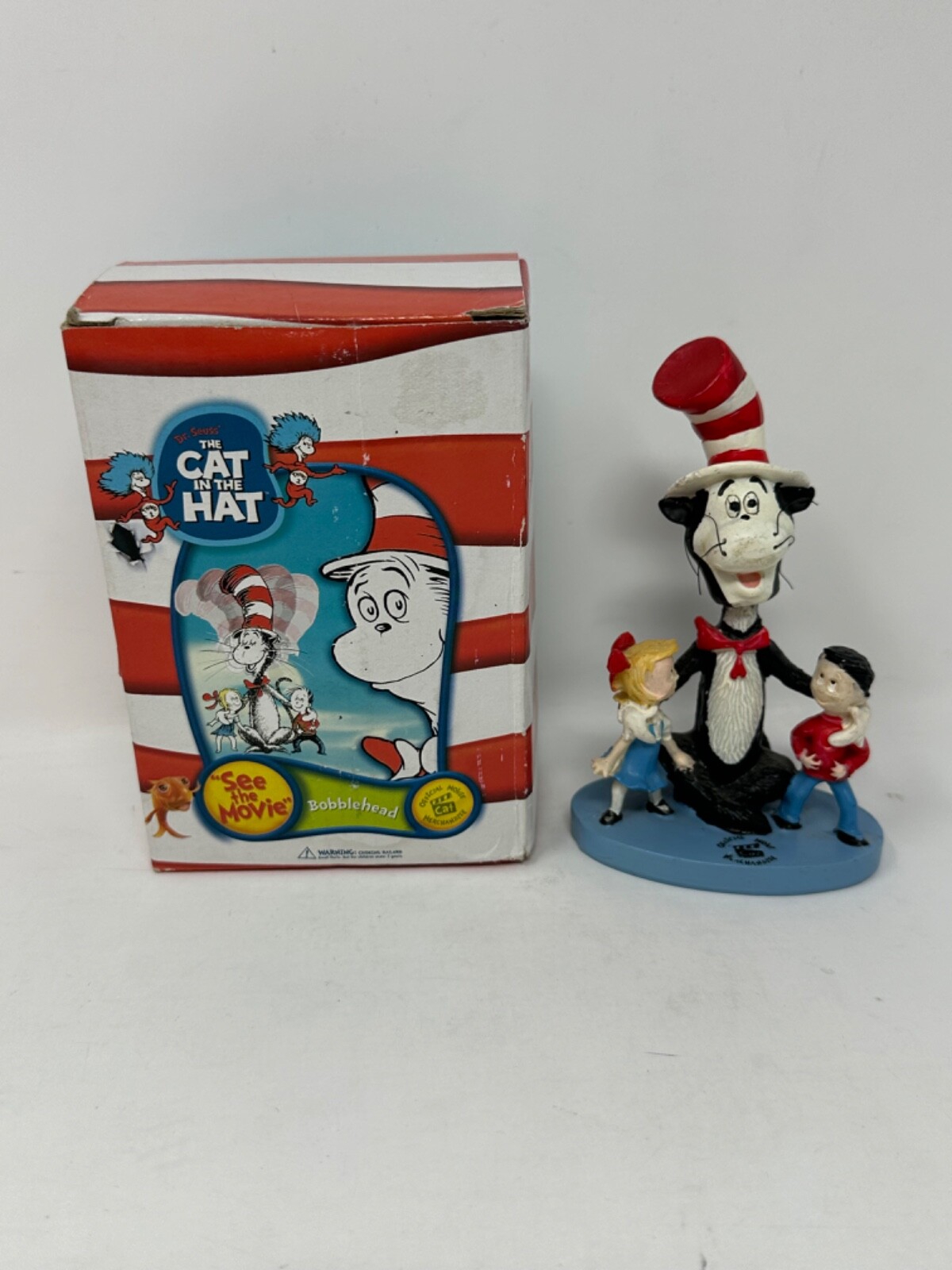 2003 DR SEUSS CAT IN THE HAT BOBBLEHEAD DOLL Movie Figurine \