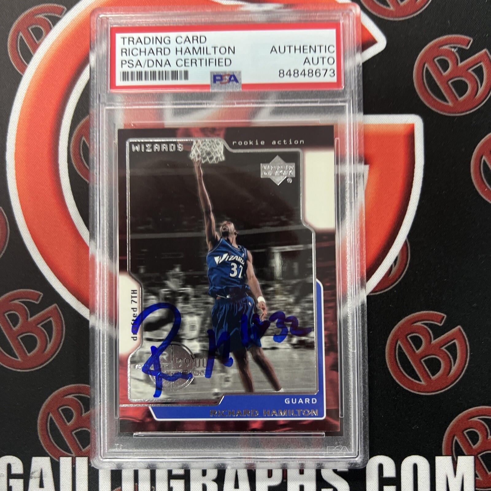 1999-00 Upper Deck Richard Hamilton Washington Wizards #322 PSA AUTO Authentic