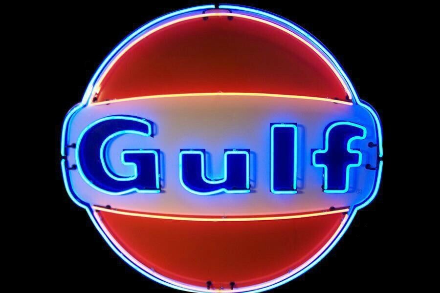 Gulf Dealer Gas & Oil Neon Light Sign 24\