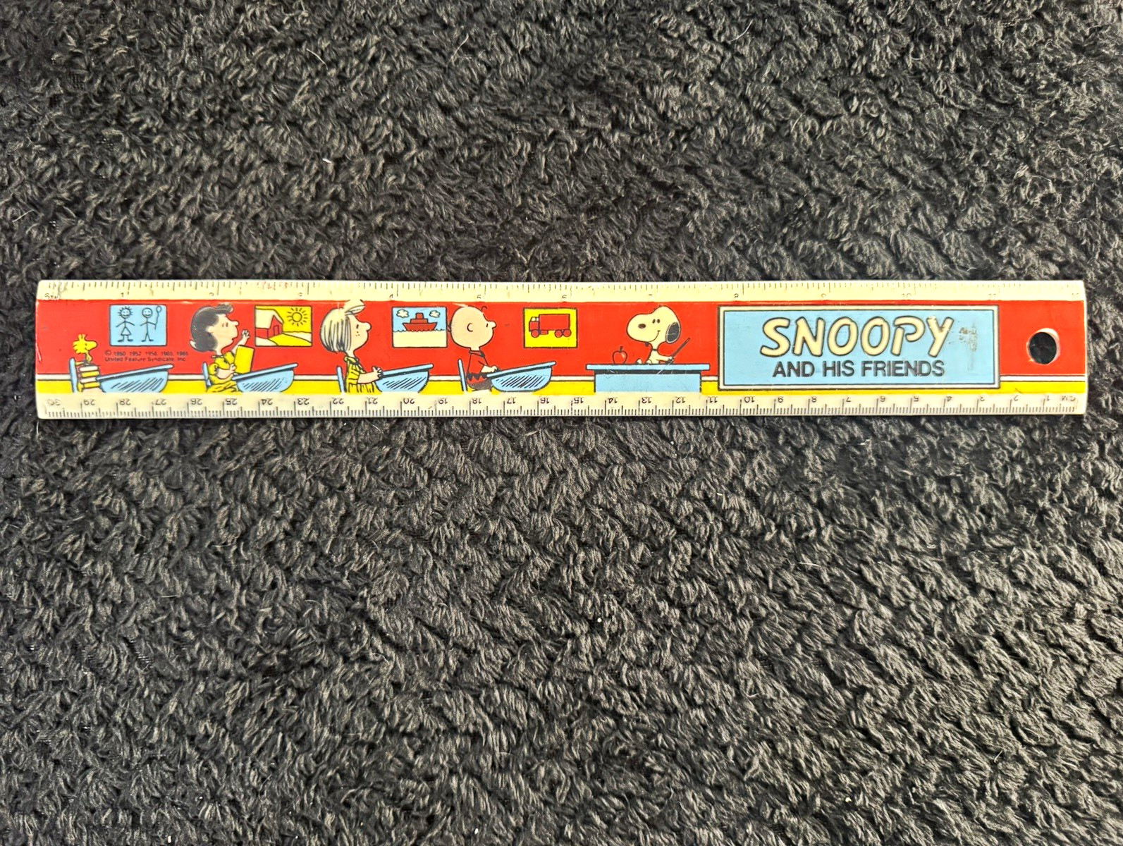 Vintage Peanuts Snoopy & Friends 12” Plastic Ruler Empire Pencil Co #318